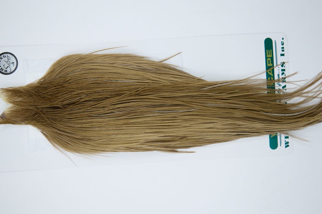 11922 Hebert Dry Fly Hackle Silver Grade Rooster Cape Light Tan Dun Ties Size 10-24
