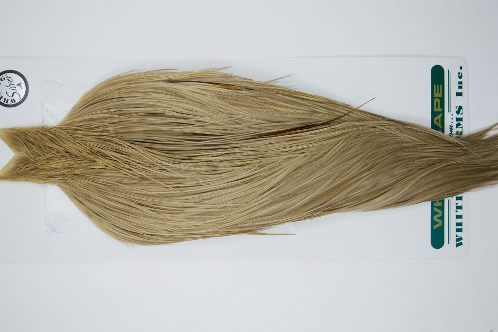 11925 Hebert Dry Fly Hackle Silver Grade Rooster Cape Light Tan Dun Ties Size 10-24