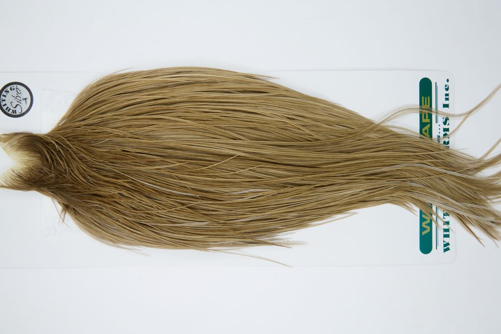 11928 Hebert Dry Fly Hackle Silver Grade Rooster Cape Medium Brown Dun Ties Size 12-24