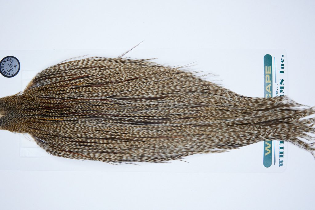 4037a Hebert Dry Fly Hackle Silver Grade Rooster Cape Dun Grizzly Ties Size 10-24