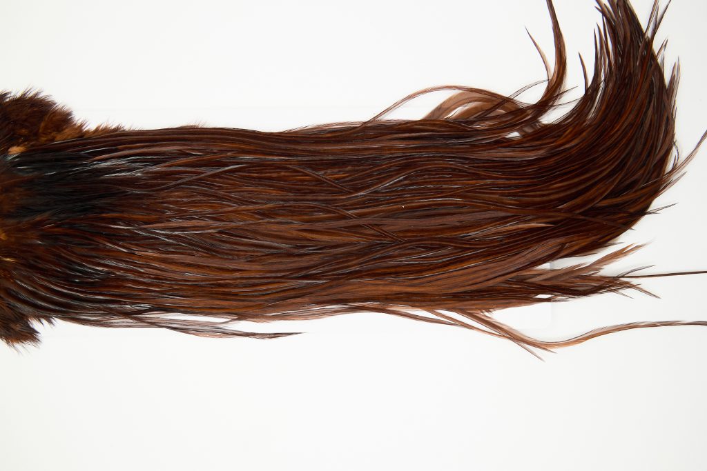 11953 Hebert Dry Fly Hackle Gold Grade Rooster Saddle Coachman Brown Ties Size 10-14