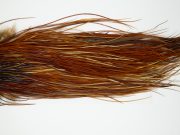11979 Hebert Dry Fly Hackle Silver Grade Rooster Saddle Medium Brown Ties Size 12-16