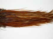 11980 Hebert Dry Fly Hackle Silver Grade Rooster Saddle Medium Brown Ties Size 12-16
