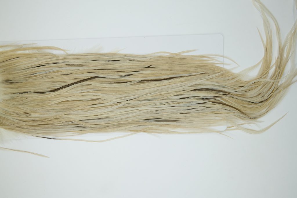 11991 Hebert Dry Fly Hackle Silver Grade Rooster Saddle Light Tan Dun Ties Size 10-14