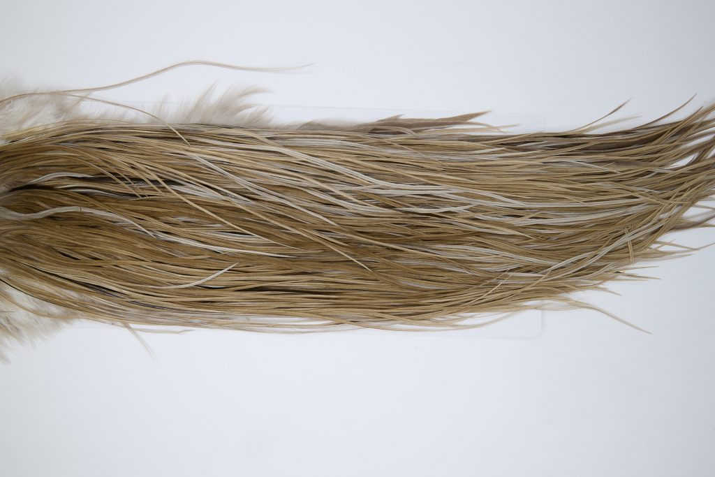 11997 Hebert Dry Fly Hackle Silver Grade Rooster Saddle Medium Brown Dun Ties Size 14-16