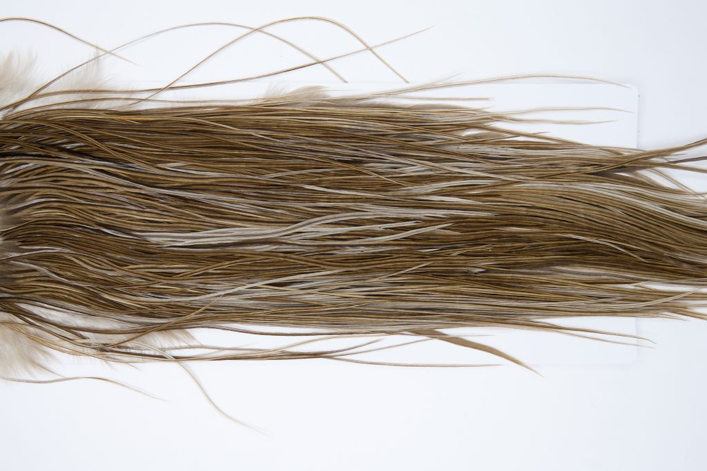 12002 Hebert Dry Fly Hackle Silver Grade Rooster Saddle Brown Grey Dun Ties Size 14-18