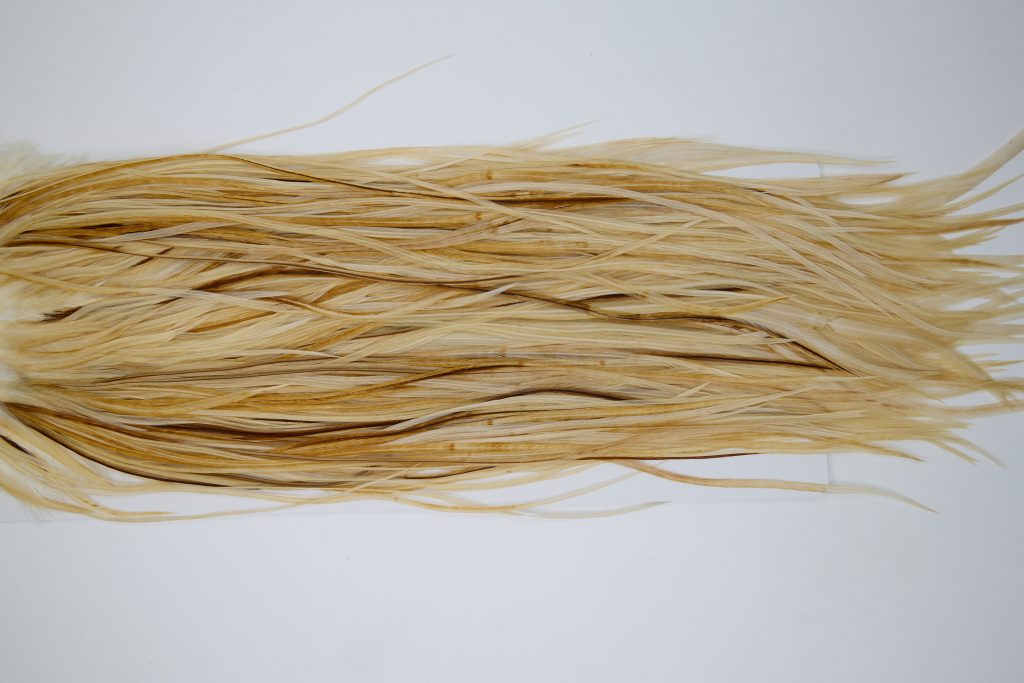 12016 Hebert Dry Fly Hackle Silver Grade Rooster Saddle Light Ginger Ties Size 14-16