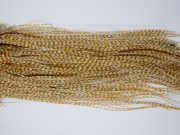 12018 Hebert Dry Fly Hackle Silver Grade Rooster Saddle Medium Barred Ginger Ties Size 12-16