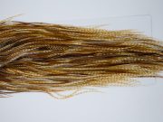 12019 Hebert Dry Fly Hackle Silver Grade Rooster Saddle Medium Barred Ginger Ties Size 14-16