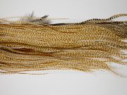 12021 Hebert Dry Fly Hackle Silver Grade Rooster Saddle Medium Barred Ginger Ties Size 14-18