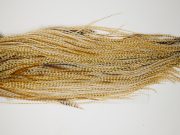 12024 Hebert Dry Fly Hackle Silver Grade Rooster Saddle Medium Barred Ginger Ties Size 14-18