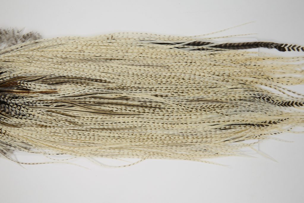 12027 Hebert Dry Fly Hackle Silver Grade Rooster Saddle Unique Variant Ties Size 12-16