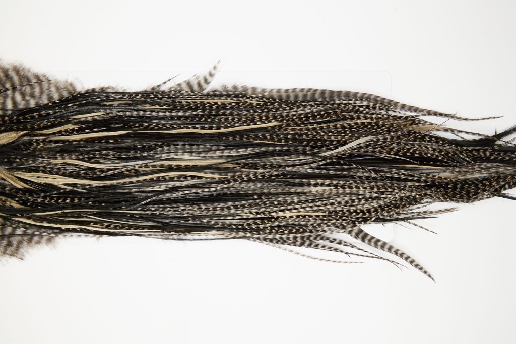 12032 Hebert Dry Fly Hackle Silver Grade Rooster Saddle Grizzly Variant Ties Size 12-16