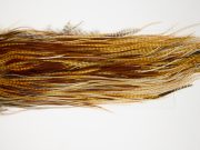 12036 Hebert Dry Fly Hackle Silver Grade Rooster Saddle Barred Dark Ginger Ties Size 14-16