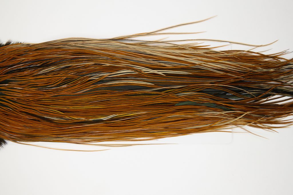 12040 Hebert Dry Fly Hackle Silver Grade Rooster Saddle Furnace Ties Size 14-16