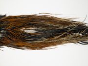 12042 Hebert Dry Fly Hackle Silver Grade Rooster Saddle Furnace Ties Size 14-16