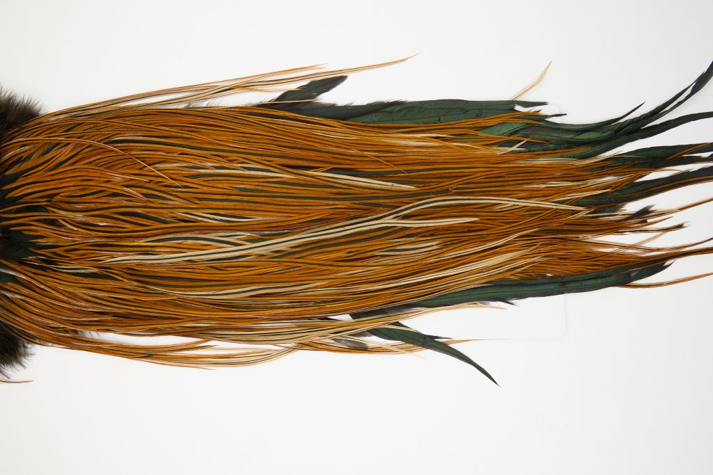 12043 Hebert Dry Fly Hackle Silver Grade Rooster Saddle Furnace Ties Size 14-16