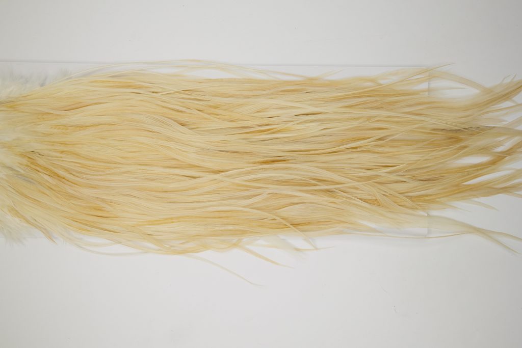 12044 Hebert Dry Fly Hackle Bronze Grade Rooster Saddle Light Ginger Ties Size 14-16