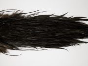 12051a Hebert Dry Fly Hackle Bronze Grade Rooster Saddle Black Ties Size 14-16