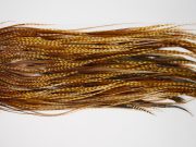 12069 Hebert Dry Fly Hackle Pro Grade Rooster Saddle Barred Dark Ginger Ties Size 12-16