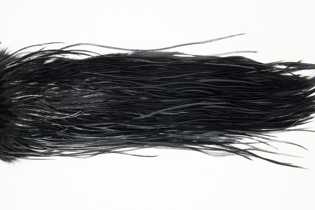 12107 Hebert Dry Fly Hackle Pro Grade Rooster Saddle Black Ties Size 12-14