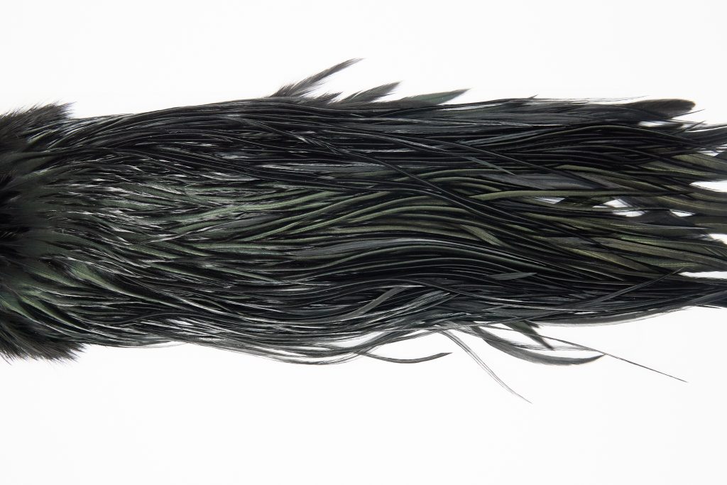 12109 Hebert Dry Fly Hackle Pro Grade Rooster Saddle Black Ties Size 12-14