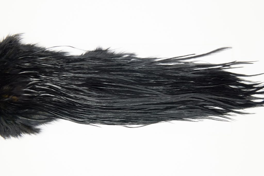 12112 Hebert Dry Fly Hackle Pro Grade Rooster Saddle Black Ties Size 12-16