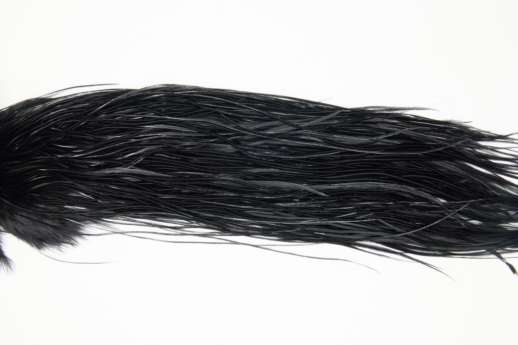 12114 Hebert Dry Fly Hackle Pro Grade Rooster Saddle Black Ties Size 12-16