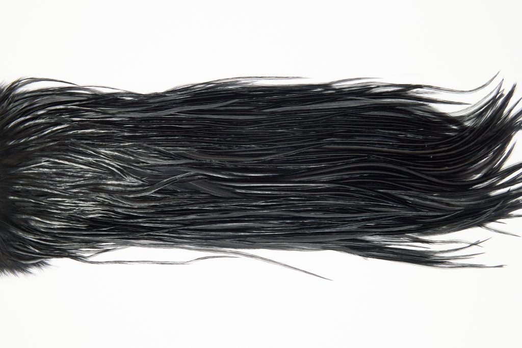 12115 Hebert Dry Fly Hackle Pro Grade Rooster Saddle Black Ties Size 12-16