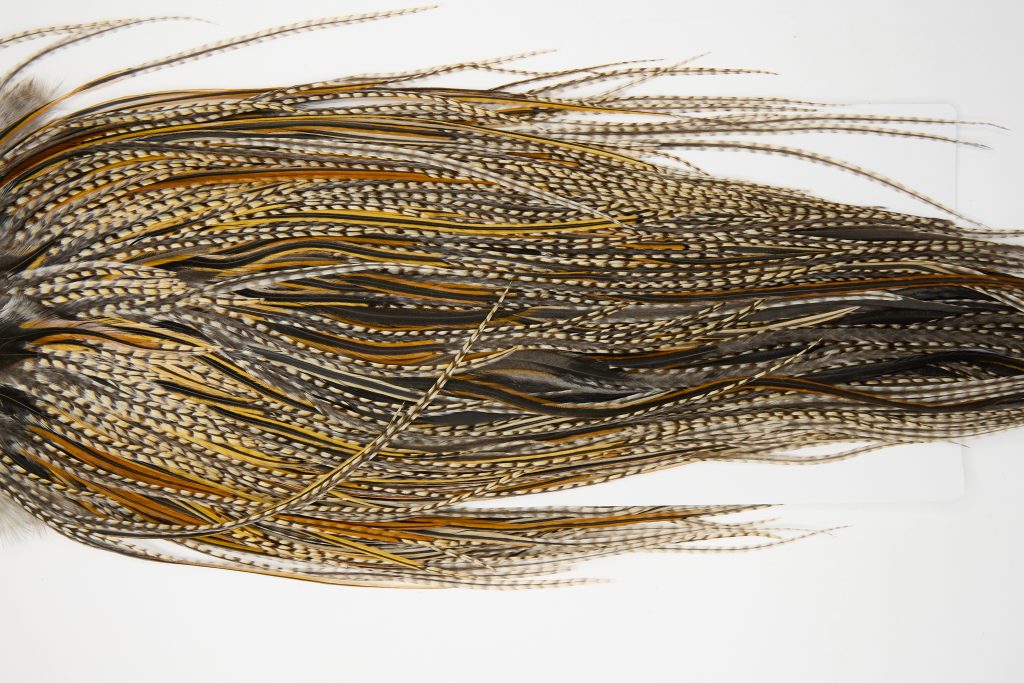 12121 Hebert Dry Fly Hackle Pro Grade Rooster Saddle Grizzly Variant Ties Size 12-14