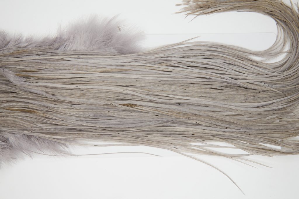 12159 Hebert Dry Fly Hackle Pro Grade Rooster Saddle Medium Grey Dun Ties Size 12-16