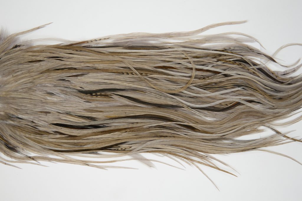 12160 Hebert Dry Fly Hackle Pro Grade Rooster Saddle Medium Grey Dun Ties Size 10-14