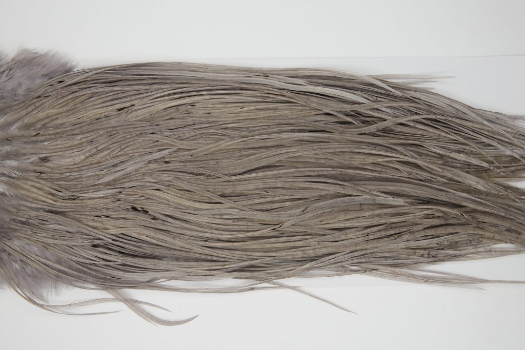 12167 Hebert Dry Fly Hackle Pro Grade Rooster Saddle Medium Grey Dun Ties Size 12-16