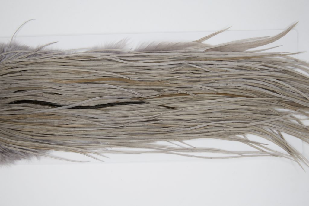 12169 Hebert Dry Fly Hackle Pro Grade Rooster Saddle Medium Grey Dun Ties Size 14-16