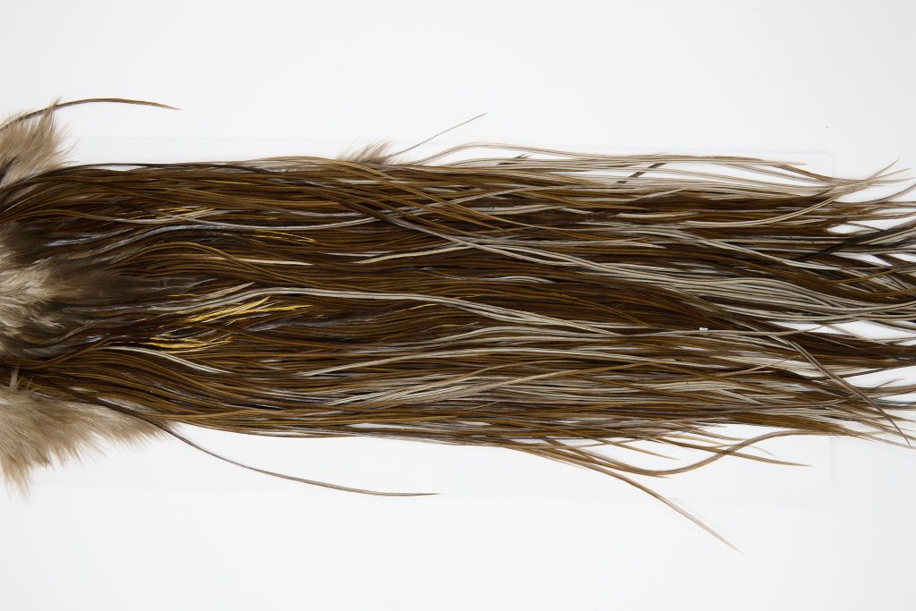 12187 Hebert Dry Fly Hackle Pro Grade Rooster Saddle Dark Brown Dun Ties Size 12-18