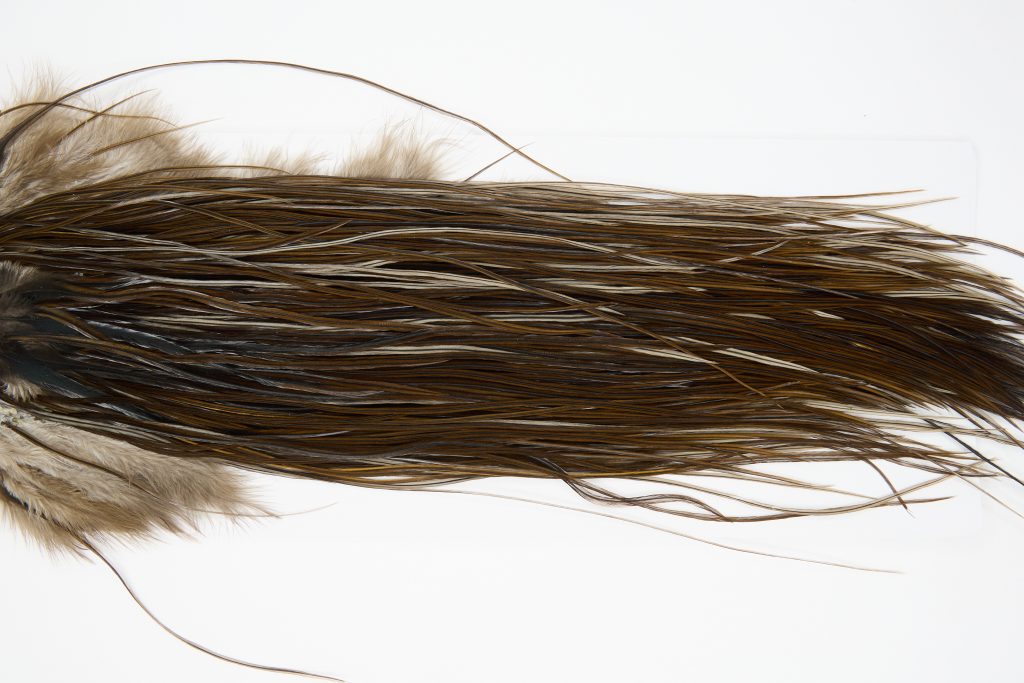 12192 Hebert Dry Fly Hackle Pro Grade Rooster Saddle Dark Brown Dun Ties Size 14-18