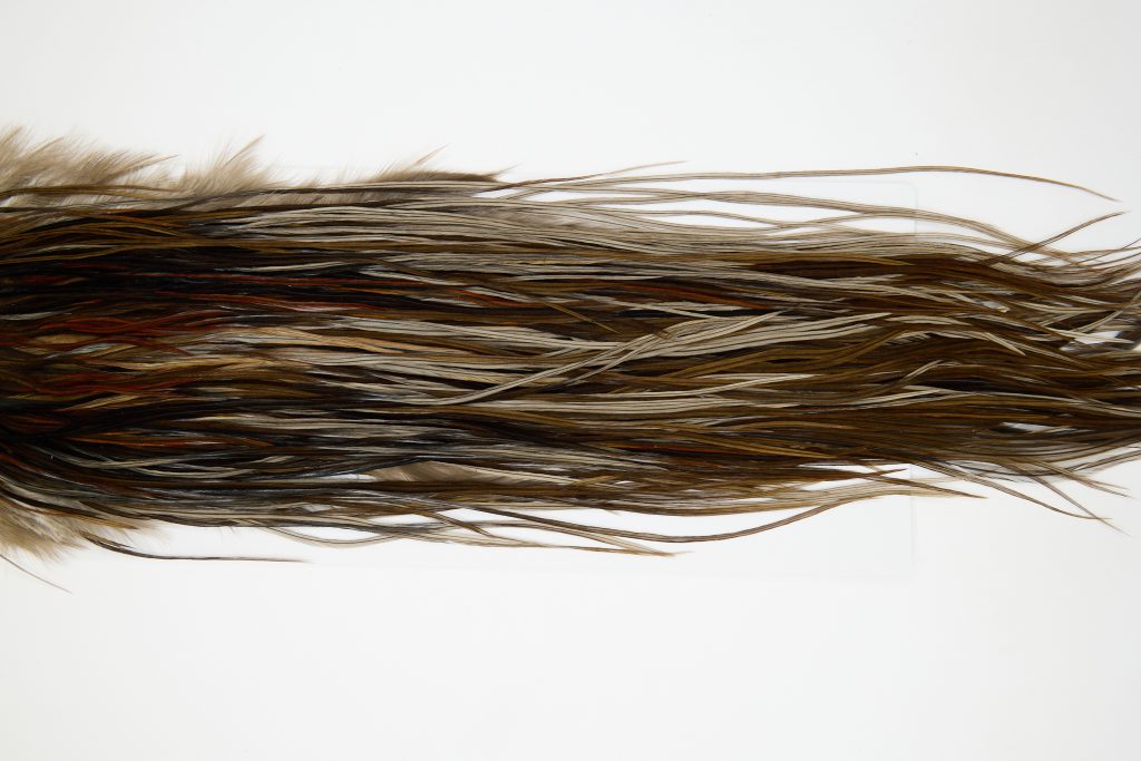 12195 Hebert Dry Fly Hackle Pro Grade Rooster Saddle Dark Brown Dun Ties Size 12-16