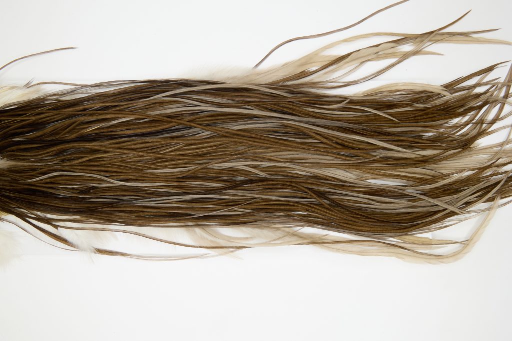 12196 Hebert Dry Fly Hackle Pro Grade Rooster Saddle Dark Brown Dun Ties Size 14-16