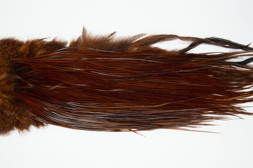 12204 Hebert Dry Fly Hackle Bronze Grade Rooster Saddle Coachman Brown Ties Size 12-16