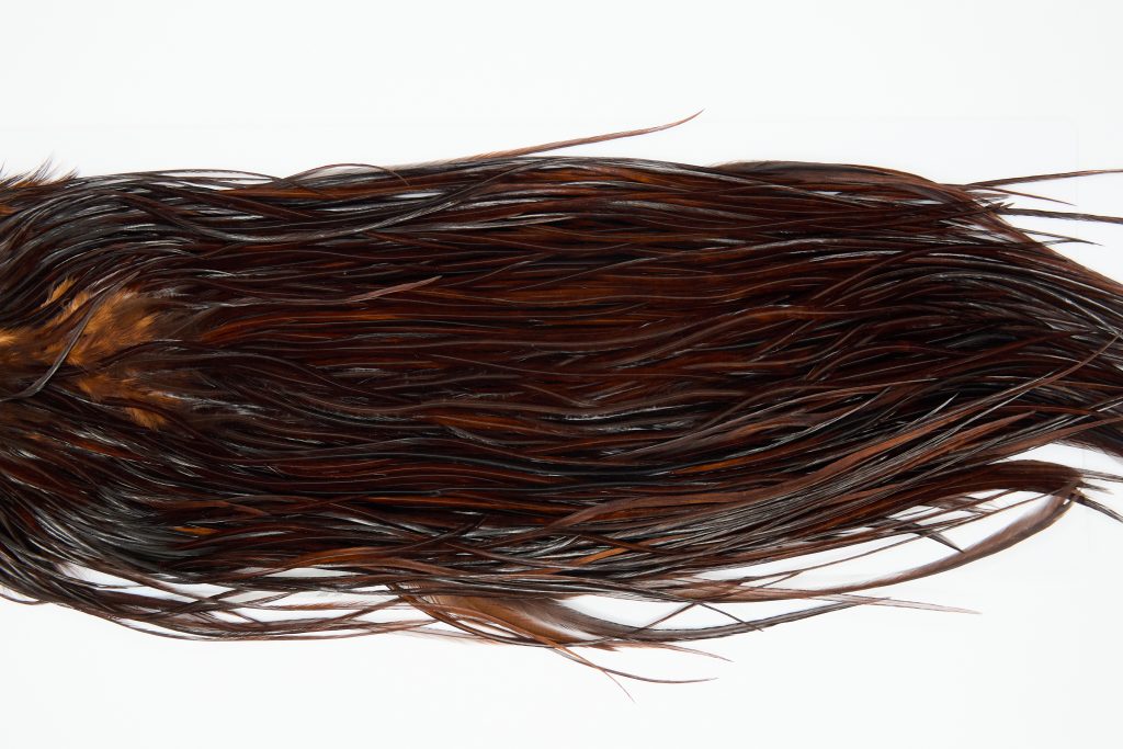 12207 Hebert Dry Fly Hackle Bronze Grade Rooster Saddle Coachman Brown Ties Size 12-16