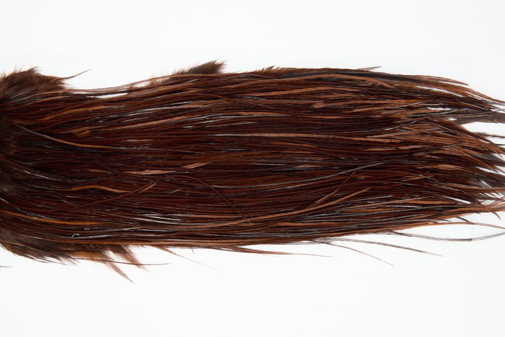 12208 Hebert Dry Fly Hackle Bronze Grade Rooster Saddle Coachman Brown Ties Size 14-16