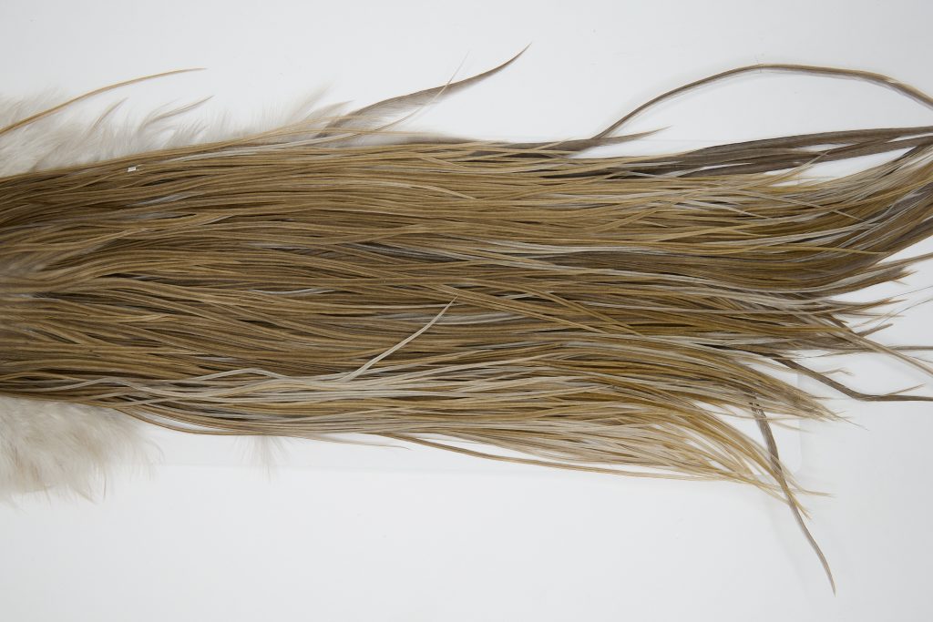 12218 Hebert Dry Fly Hackle Bronze Grade Rooster Saddle Brown Grey Dun Ties Size 12-14