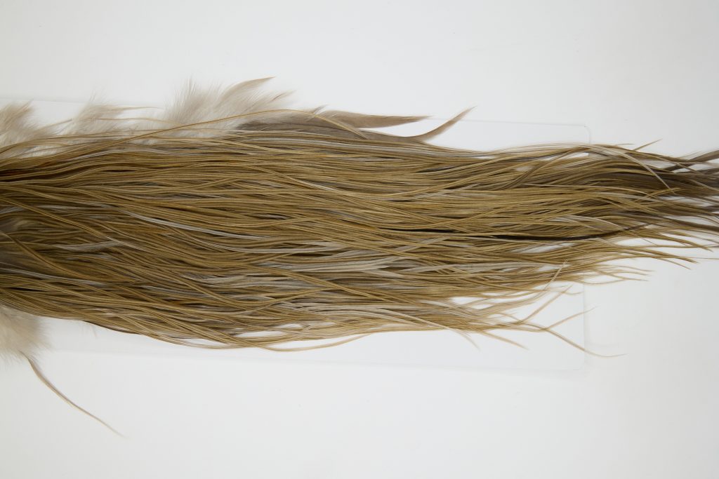 12219 Hebert Dry Fly Hackle Bronze Grade Rooster Saddle Brown Grey Dun Ties Size 14-16