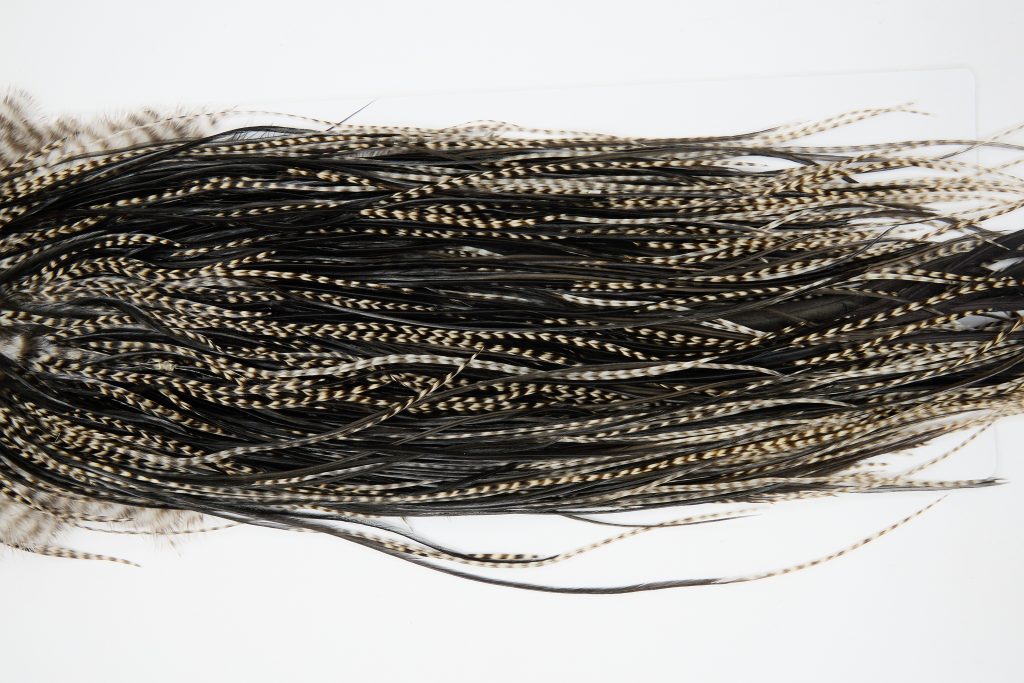 12225 Hebert Dry Fly Hackle Bronze Grade Rooster Saddle Grizzly Variant Ties Size 14-18