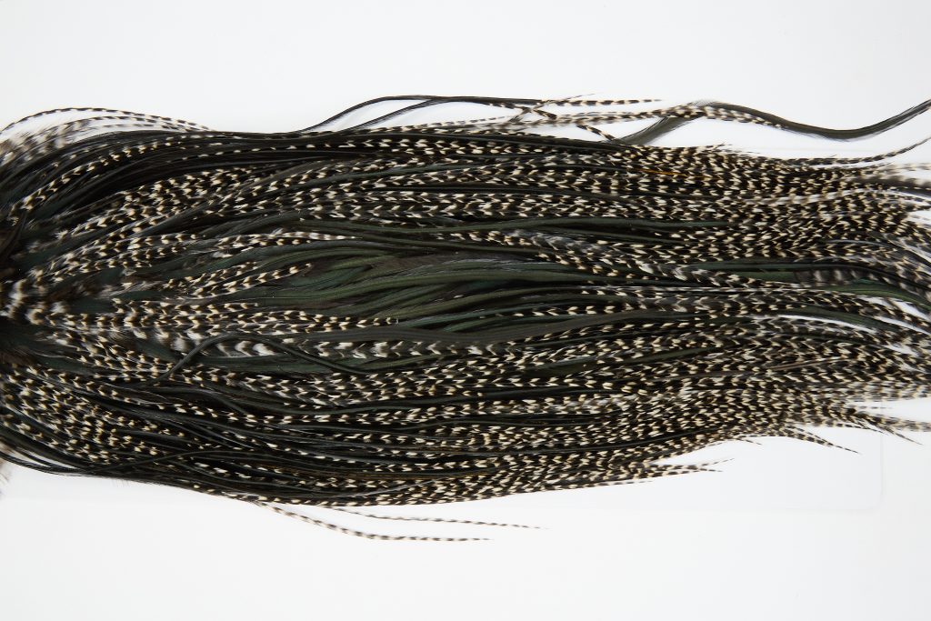 12229 Hebert Dry Fly Hackle Bronze Grade Rooster Saddle Grizzly Variant Ties Size 12-16